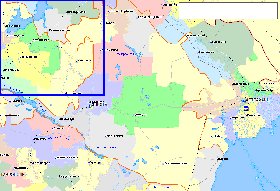 Administrativa mapa de Calmuquia