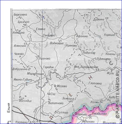 Administratives carte de Oblast de Kalouga