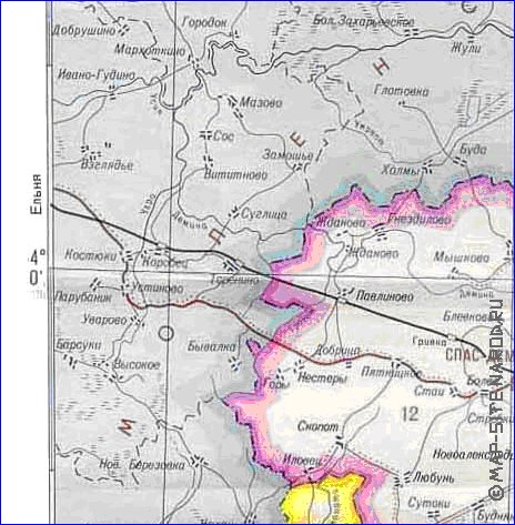 Administratives carte de Oblast de Kalouga