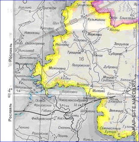 Administratives carte de Oblast de Kalouga