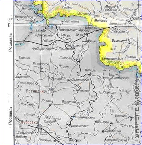 Administratives carte de Oblast de Kalouga