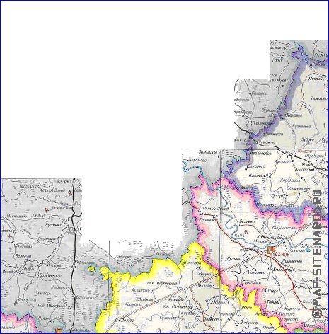 Administratives carte de Oblast de Kalouga