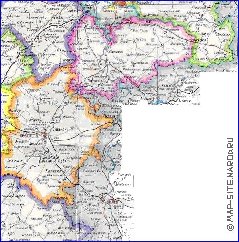 Administratives carte de Oblast de Kalouga