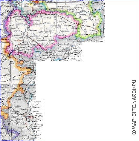 Administratives carte de Oblast de Kalouga