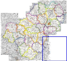 Administratives carte de Oblast de Kalouga