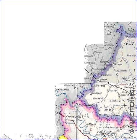 Administratives carte de Oblast de Kalouga