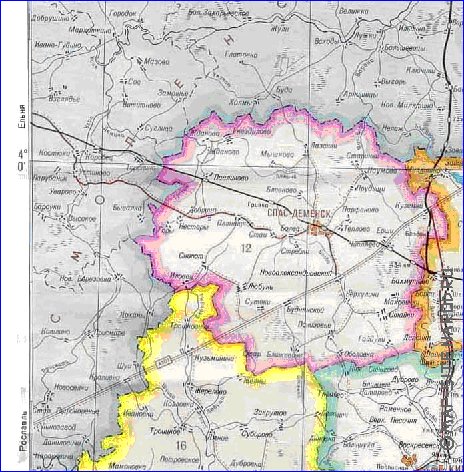 Administratives carte de Oblast de Kalouga