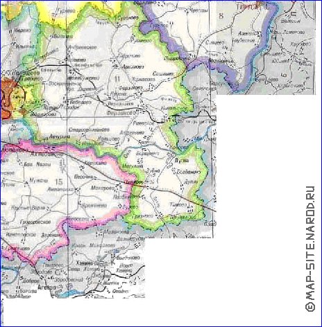 Administratives carte de Oblast de Kalouga