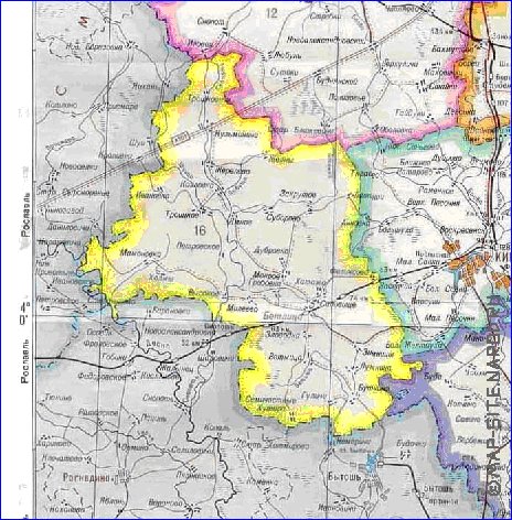 Administratives carte de Oblast de Kalouga