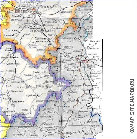 Administratives carte de Oblast de Kalouga