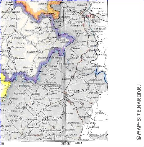 Administratives carte de Oblast de Kalouga