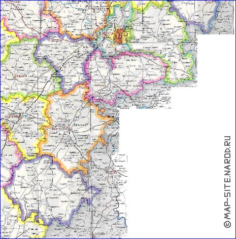 Administratives carte de Oblast de Kalouga