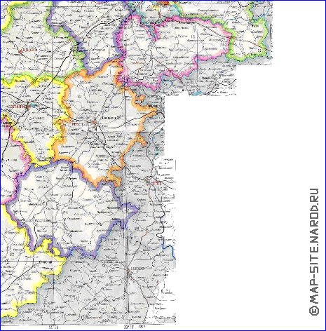 Administratives carte de Oblast de Kalouga