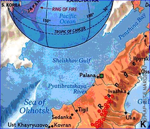carte de Oblast du Kamtchatka