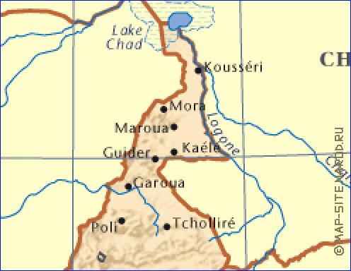 carte de Cameroun en anglais