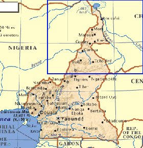 carte de Cameroun en anglais