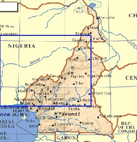 carte de Cameroun en anglais