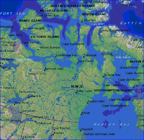 Administratives carte de Canada en anglais