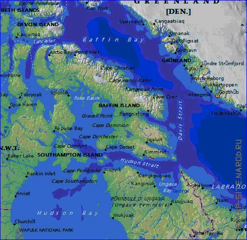 Administrativa mapa de Canada em ingles