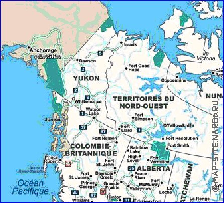 Administrativa mapa de Canada em frances