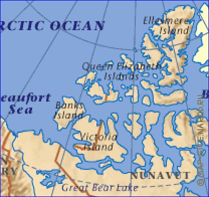 mapa de Canada em ingles