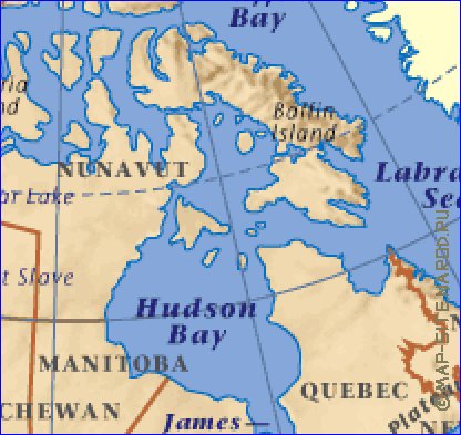 mapa de Canada em ingles