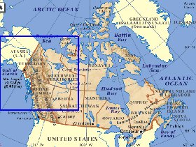 mapa de Canada em ingles
