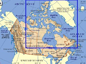 mapa de Canada em ingles