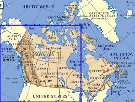 mapa de Canada em ingles