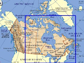 mapa de Canada em ingles