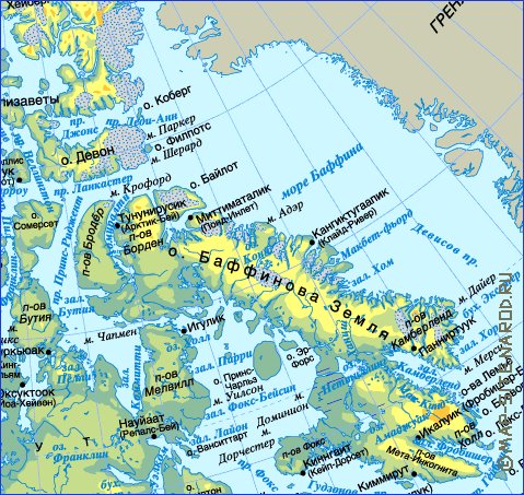 Fisica mapa de Canada