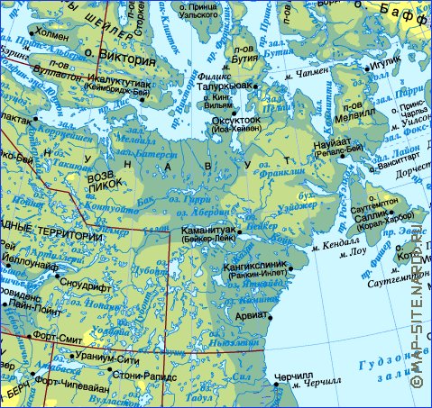 Fisica mapa de Canada