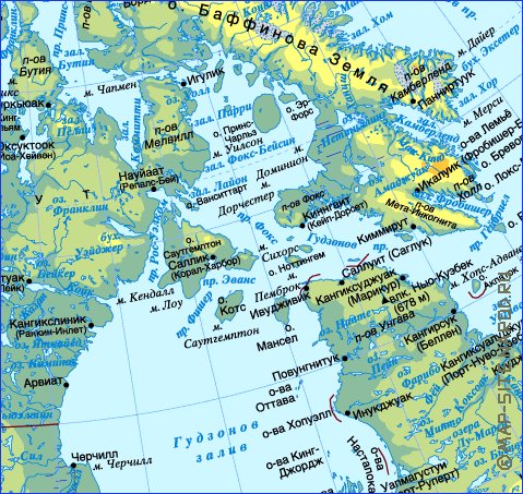 Fisica mapa de Canada