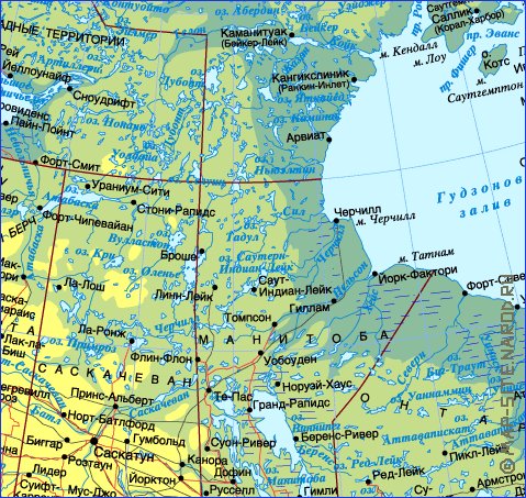 Physique carte de Canada