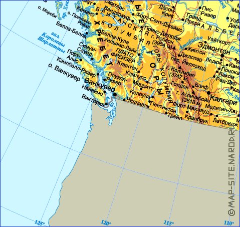 Fisica mapa de Canada