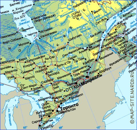 Fisica mapa de Canada