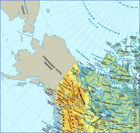 Physique carte de Canada