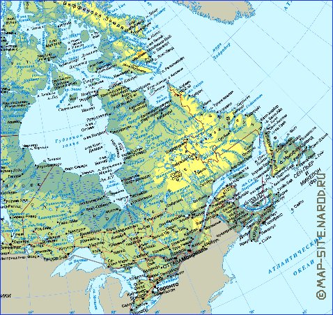 Physique carte de Canada