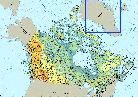 Physique carte de Canada