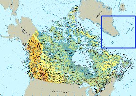 Physique carte de Canada