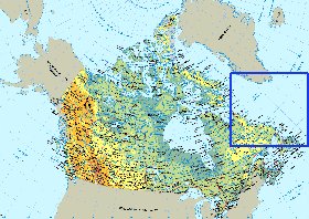 Physique carte de Canada