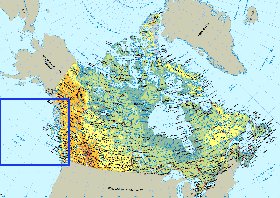 Physique carte de Canada