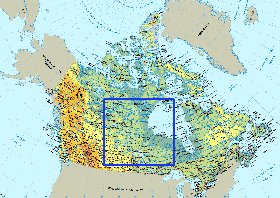 Physique carte de Canada