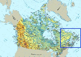 Physique carte de Canada