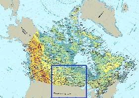 Physique carte de Canada