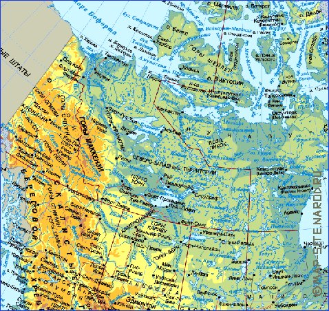 Fisica mapa de Canada