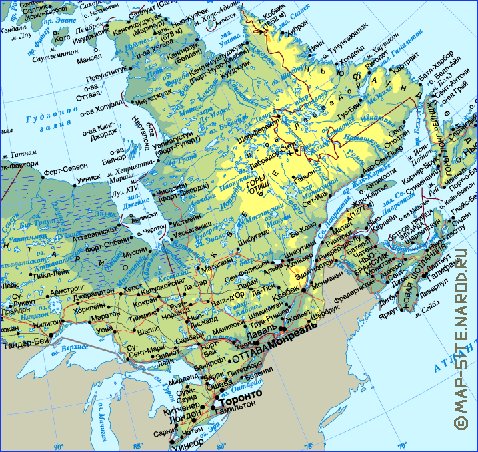 Fisica mapa de Canada