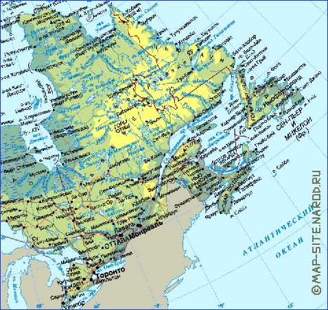 Fisica mapa de Canada