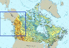 Physique carte de Canada
