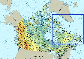 Physique carte de Canada